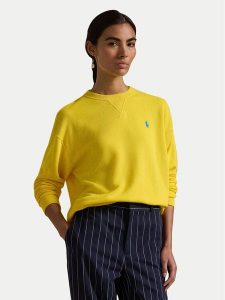 Polo Ralph Lauren Bluza 211935582012 Żółty Regular Fit. Żółte bluzy Polo Ralph Lauren, xs, bez wzorów, z bawełny, bez kaptura. Za 349,99 zł.