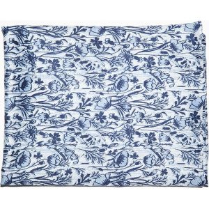 Chusta w kolorze błękitno-granatowo-białym - 180 x 70 cm. Białe apaszki i chusty marki Riu Paris, z bawełny. W wyprzedaży za 42,95 zł.