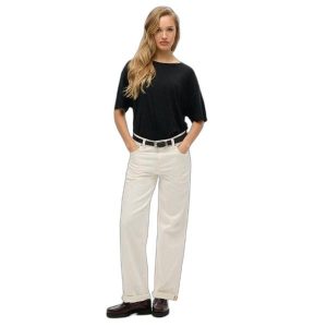 T-shirt damski z opadającymi ramionami Superdry Studios. Czarne t-shirty Superdry, bez wzorów, bez kołnierzyka, bez ramiączek. Za 110,70 zł.