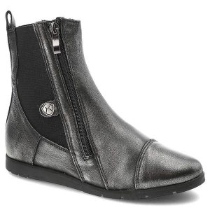 Srebrne Botki Marshall Ocieplane Buty Damskie. Czarne botki Marshall, z aplikacjami, ze skóry, bez obcasa, na obcasie, bez zapięcia. Za 279,00 zł.