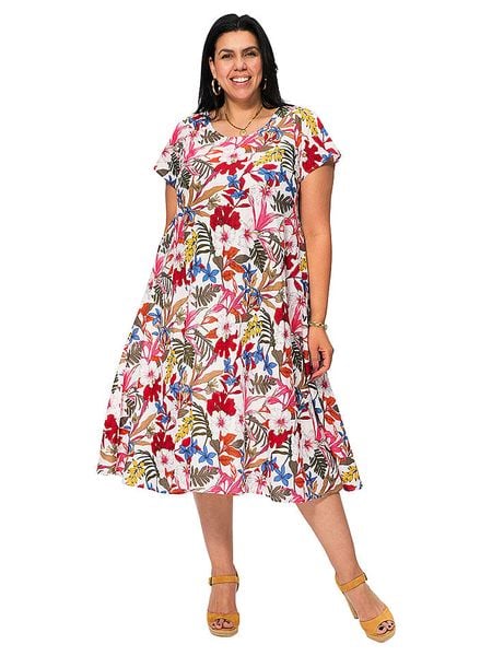 Aller Simplement Sukienka ze wzorem rozmiar: 46/48. Sukienki Aller Simplement, na co dzień, bez wzorów, z bawełny, klasyczne, bez kołnierzyka, bez ramiączek, midi, proste. Za 104,39 zł.