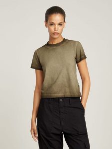 G-Star Koszulka w kolorze khaki rozmiar: L. Brązowe bluzki G-Star, l, bez wzorów, z bawełny, retro, bez kołnierzyka, bez ramiączek. Za 131,74 zł.
