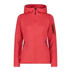 Bluza damska turystyczna CMP 3H19826. Czerwone bluzy CMP, na zimę, s, bez wzorów, z polaru, z kapturem. Za 305,10 zł.