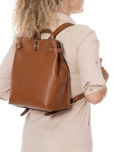 Lia Biassoni Skórzany plecak "Dollaro" w kolorze karmelowym - 26 x 29 x 16 cm rozmiar: onesize. Brązowe plecaki Lia Biassoni. Za 339,99 zł.