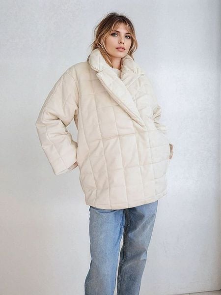 Monki Kurtka pikowana w kolorze kremowym rozmiar: XS. Brązowe kurtki Monki, xs, bez wzorów, bez kaptura. Za 92,21 zł.