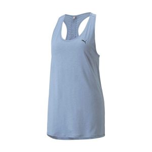 Tank Top treningowy damski PUMA Studio Foundation Relax. Niebieskie topy Puma, s, bez wzorów, sportowe, bez kołnierzyka, bez ramiączek. Za 109,75 zł.