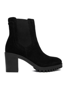 Lasocki Botki CEO-WI23-LUM-03 Czarny. Czarne botki Lasocki, bez wzorów, ze skóry, bez obcasa, na słupku, bez zapięcia. Za 259,99 zł.