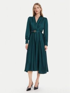 Rinascimento Sukienka koktajlowa CFC0125426003 Zielony Regular Fit. Zielone sukienki Rinascimento, s, bez wzorów, z syntetyku, wizytowe, bez kołnierzyka, bez ramiączek. Za 599,99 zł.