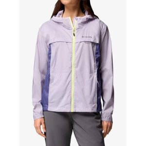 Kurtka wiatrówka damska Columbia Crested Canyon Windbreaker. Fioletowe kurtki Columbia, bez wzorów, z softshellu, bez kaptura. Za 326,49 zł.