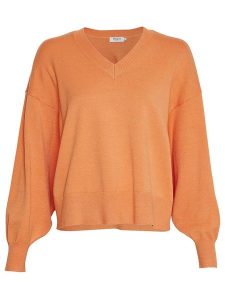 MOSS COPENHAGEN Sweter "Hanalise Rachelle" w kolorze pomarańczowym rozmiar: S/M. Pomarańczowe swetry oversize Moss Copenhagen, m, bez wzorów, z wiskozy, bez ramiączek. Za 131,74 zł.
