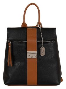 Anna Morellini Skórzany plecak "Azalea" w kolorze czarno-jasnobrązowym - 30 x 31 x 11 cm rozmiar: onesize. Brązowe plecaki Anna Morellini. Za 365,48 zł.