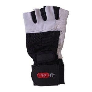 Skórzane Rękawiczki Bez Palców Dla Dorosłych Unisex Gym Pro. Białe rękawiczki PROFIT, bez wzorów. Za 75,99 zł.