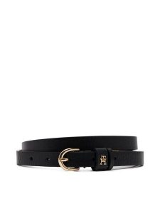 Tommy Hilfiger Pasek Damski Essential Effortless 1.5 AW0AW17246 Czarny. Czarne paski TOMMY HILFIGER, bez wzorów, ze skóry. Za 139,99 zł.