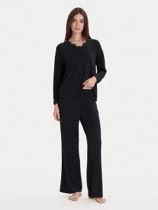 Ysabel Mora Piżama 10773 Czarny Relaxed Fit. Czarne piżamy ysabel mora, bez wzorów, bez ramiączek. Za 279,99 zł.