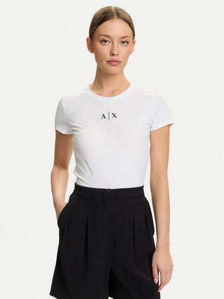 Armani Exchange T-Shirt XW001382 AF16294 U0002 Biały Slim Fit. Białe t-shirty Armani Exchange, xl, bez wzorów, z bawełny, bez kołnierzyka, bez ramiączek. Za 239,99 zł.