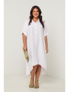 Curvy Lady Sukienka w kolorze białym rozmiar: 48/50. Białe sukienki Curvy Lady, bez wzorów, klasyczne, bez kołnierzyka, bez ramiączek, midi. Za 135,81 zł.
