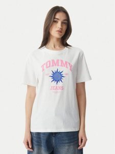 Tommy Jeans T-Shirt Novelty DW0DW23159 Biały Relaxed Fit. Białe t-shirty Tommy Jeans, m, bez wzorów, z bawełny, bez kołnierzyka, bez ramiączek. Za 189,99 zł.