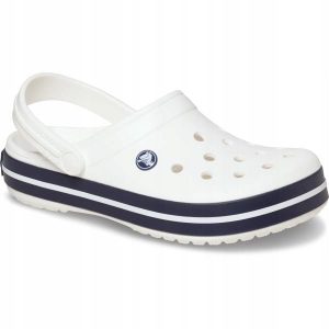 Chodaki Klapki Unisex Crocband 11016 Clog 48-49. Białe klapki Crocs, bez wzorów, z materiału, bez obcasa. Za 231,99 zł.