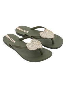 Ipanema Japonki w kolorze khaki rozmiar: 40. Brązowe klapki Ipanema, z aplikacjami, z tworzywa sztucznego, z otwartym noskiem, bez obcasa. Za 65,38 zł.