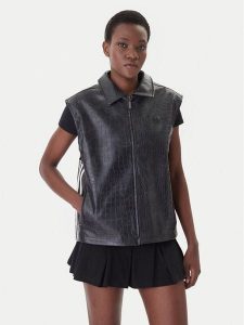 Adidas Kamizelka Pleather KE5033 Czarny Oversize. Czarne kamizelki ADIDAS, m, bez wzorów, ze skóry, bez kołnierzyka, bez ramiączek, bez kaptura. Za 384,99 zł.