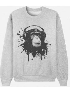 WOOOP Bluza "Creative Monkey" w kolorze szarym rozmiar: S. Szare bluzy Wooop, s, bez wzorów, bez kaptura. Za 73,93 zł.