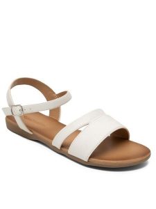 Clara Barson Sandały SIGGY WS2515-01 Biały. Białe sandały Clara Barson, bez wzorów, z syntetyku, bez obcasa, na płaskiej podeszwie, bez zapięcia. Za 79,99 zł.