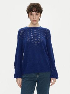 Pepe Jeans Sweter Naina PL702241 Niebieski Regular Fit. Niebieskie swetry klasyczne Pepe Jeans, xs, z jeansu, bez kołnierzyka. Za 249,99 zł.