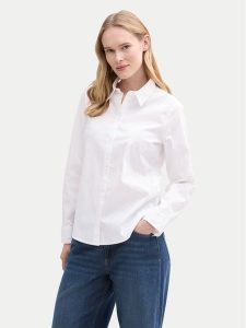 Tom Tailor Koszula 1045243 Biały Regular Fit. Białe koszule Tom Tailor, bez wzorów, z bawełny, bez kołnierzyka, bez ramiączek. Za 139,99 zł.