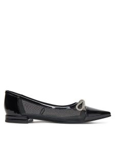 Eva Minge Baleriny ALYSSUM-LT2408-9 Czarny. Czarne balerinki Eva Minge, bez wzorów, z materiału, bez obcasa, bez zapięcia. Za 399,99 zł.