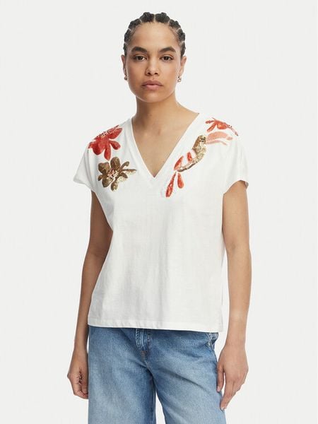 LOLA CASADEMUNT T-Shirt MS2615002 Biały Regular Fit. Białe t-shirty LOLA CASADEMUNT, l, bez wzorów, z bawełny, bez kołnierzyka, bez ramiączek. Za 269,99 zł.