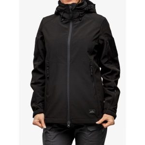 Kurtka softshell damska Helikon-Tex Gunfighter Woman's Jacket. Czarne kurtki HELIKON-TEX, s, bez wzorów, z softshellu, bez kaptura. Za 482,99 zł.