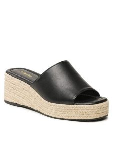DeeZee Espadryle HRT220719 Czarny. Czarne espadryle DeeZee, bez wzorów, ze skóry, bez obcasa. Za 129,99 zł.