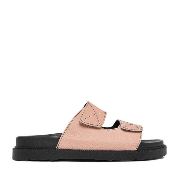 Klapki JENNY. Czerwone klapki Jenny, bez wzorów, bez obcasa. Za 79,99 zł.