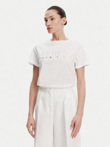 Liu Jo T-Shirt WA5007 JS923 Biały Relaxed Fit. Białe t-shirty Liu Jo, xl, bez wzorów, z bawełny, bez kołnierzyka, bez ramiączek. Za 259,99 zł.