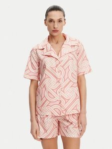 Silvian Heach Koszula GPP25440CA Różowy Regular Fit. Czerwone koszule Silvian Heach, bez wzorów, z bawełny, bez kołnierzyka, bez ramiączek. Za 219,99 zł.