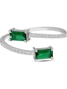 Vittoria Jewels Złoty pierścionek z diamentami i szmaragdami rozmiar: 57. Szare pierścionki Vittoria Jewels, z diamentem, złote. Za 1 753,99 zł.