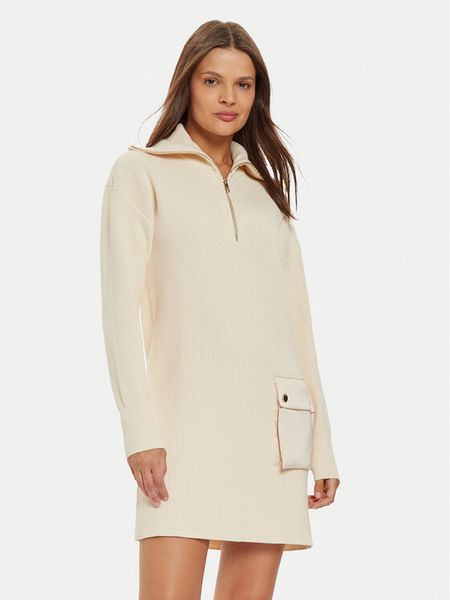 Liu Jo Sukienka dzianinowa WF4228 MS99E Beżowy Regular Fit. Brązowe kombinezony Liu Jo, m, bez wzorów, z dzianiny, bez kołnierzyka, bez ramiączek. Za 499,99 zł.