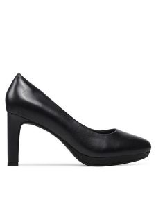 Clarks Czółenka Ambyr Joy 261626674 Granatowy. Niebieskie czółenka Clarks, bez wzorów, ze skóry, bez obcasa, bez zapięcia. Za 279,99 zł.