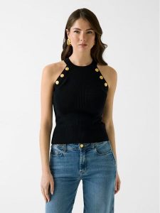 Guess Sweter G6GR10 Z0625 Czarny Regular Fit. Czarne swetry klasyczne Guess, xl, z syntetyku, bez kołnierzyka. Za 519,99 zł.