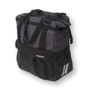Torba Rowerowa Shopper Xl 32 X 16 X 37 Cm - Czarna. Czarne torby podróżne i sportowe BASIL, bez wzorów, z materiału, na ramię, duże. Za 273,49 zł.