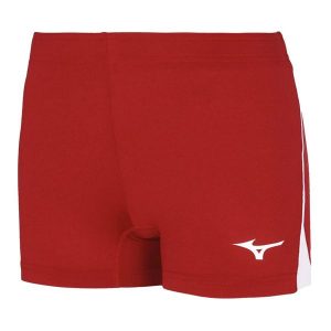 Spodenki Do Siatkówki HighKyu Dla Kobiet. Czerwone szorty Mizuno, bez wzorów, sportowe. Za 89,99 zł.
