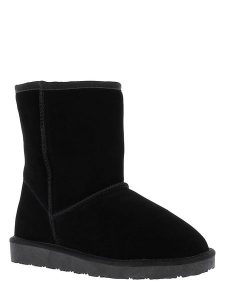 NICEBAY Skórzane botki zimowe "Medway" w kolorze czarnym rozmiar: 38. Czarne botki NICEBAY, na zimę, bez wzorów, z materiału, bez obcasa, bez zapięcia. Za 223,46 zł.