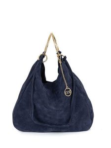 Mia Tomazzi Skórzana torebka "Tarabella" w kolorze granatowym - 34 x 30 x 11 cm rozmiar: onesize. Niebieskie torebki klasyczne Mia Tomazzi, bez wzorów, z materiału, przez ramię, bez dodatków. Za 260,99 zł.