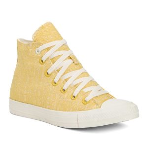 Trampki damskie Converse Chuck Taylor All Star Hi. Żółte buty sportowe Converse, bez wzorów, bez zapięcia. Za 219,99 zł.