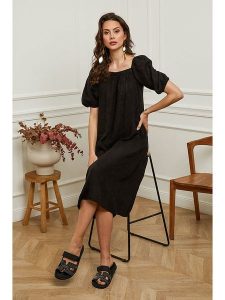 Plume Lniana sukienka "Fric" w kolorze czarnym rozmiar: L. Czarne sukienki Plume, l, bez wzorów, ze lnu, bez kołnierzyka, bez ramiączek, midi. Za 223,99 zł.