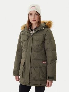 Hunter Parka Glyder HARW0014252 Zielony Regular Fit. Zielone płaszcze Hunter, xs, bez wzorów, z syntetyku, bez kaptura. Za 959,99 zł.