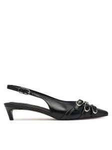 Tommy Jeans Czółenka Tjw Sling Back Kitten Heels EN0EN03171 Czarny. Czarne czółenka Tommy Jeans, bez wzorów, z jeansu, bez obcasa, bez zapięcia. Za 529,99 zł.