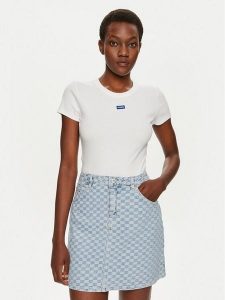 Hugo T-Shirt Easy 50523924 Biały Slim Fit. Białe t-shirty Hugo, xl, bez wzorów, z bawełny, bez kołnierzyka, bez ramiączek. Za 129,99 zł.