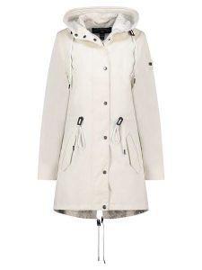 Geographical Norway Parka "Cumi" w kolorze białym rozmiar: S. Białe płaszcze Geographical Norway, s, z aplikacjami, bez kaptura. Za 242,13 zł.