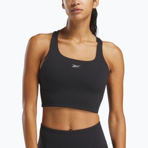 Koszulka Reebok Lux Tank. Czarne bluzki REEBOK FITNESS, bez wzorów, sportowe, bez kołnierzyka, bez ramiączek. Za 179,99 zł.